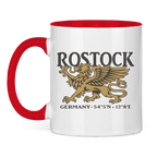 Keramik-Tasse zweifarbig  "Rostock Greif" #438