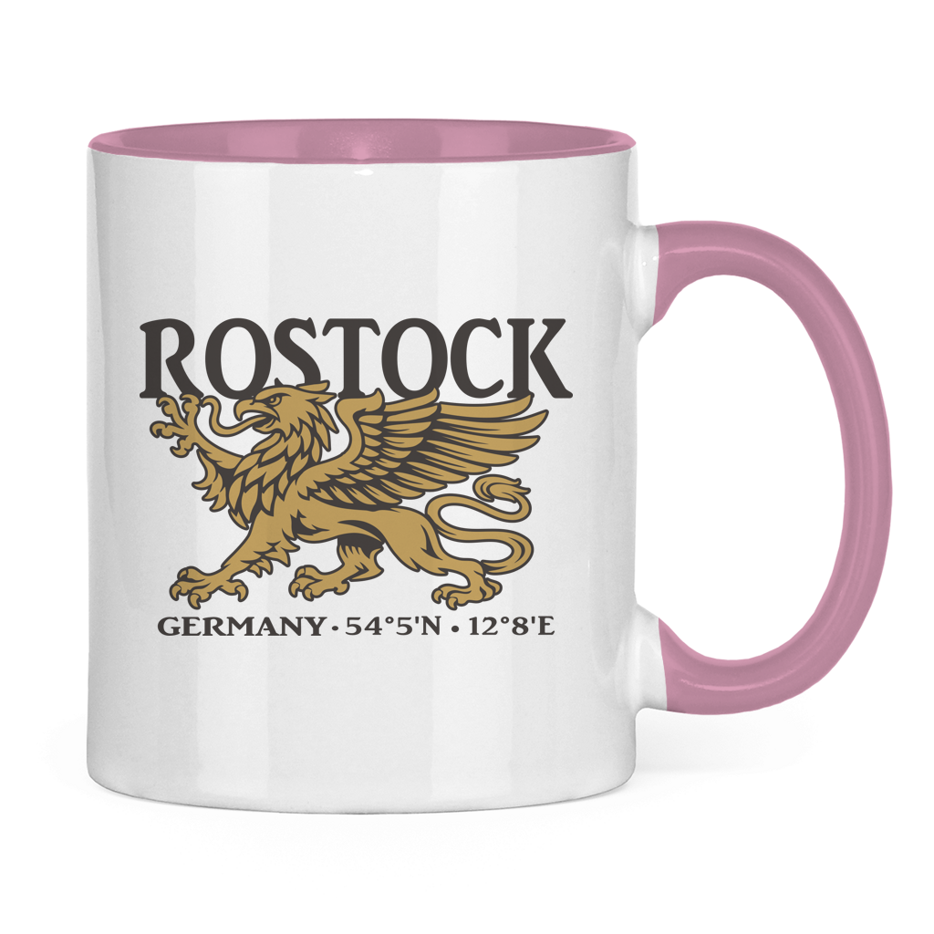Keramik-Tasse zweifarbig  "Rostock Greif" #438