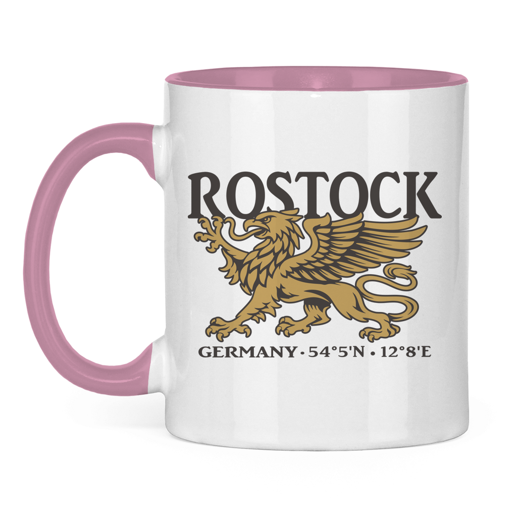 Keramik-Tasse zweifarbig  "Rostock Greif" #438