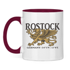 Keramik-Tasse zweifarbig  "Rostock Greif" #438