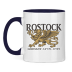 Keramik-Tasse zweifarbig  "Rostock Greif" #438