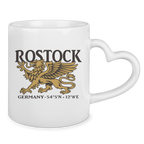 Keramik-Tasse mit Herzhenkel  "Rostock Greif" #438