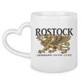 Keramik-Tasse mit Herzhenkel  "Rostock Greif" #438