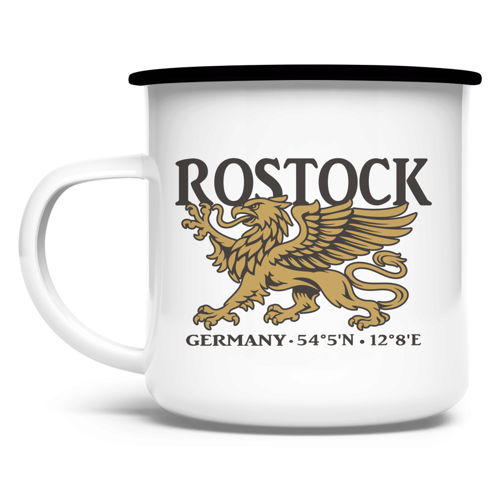 Emaille Tasse "Rostock Greif" #438