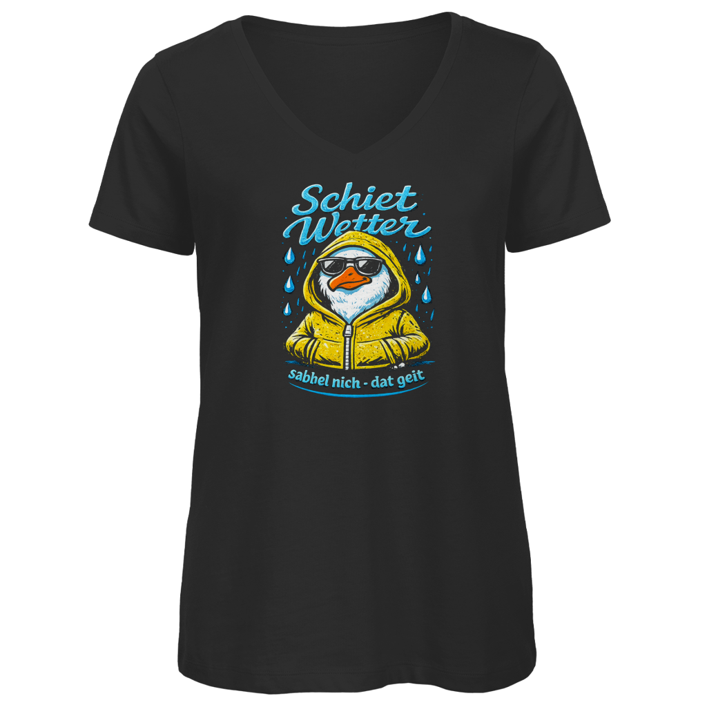 T-Shirt Damen V-Neck "Schietwetter" #528