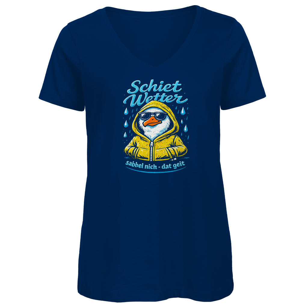 T-Shirt Damen V-Neck "Schietwetter" #528
