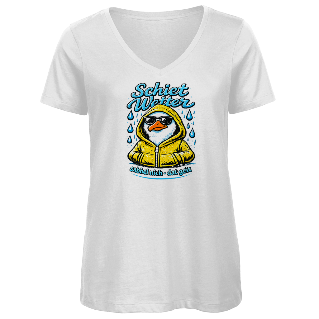 T-Shirt Damen V-Neck "Schietwetter" #528