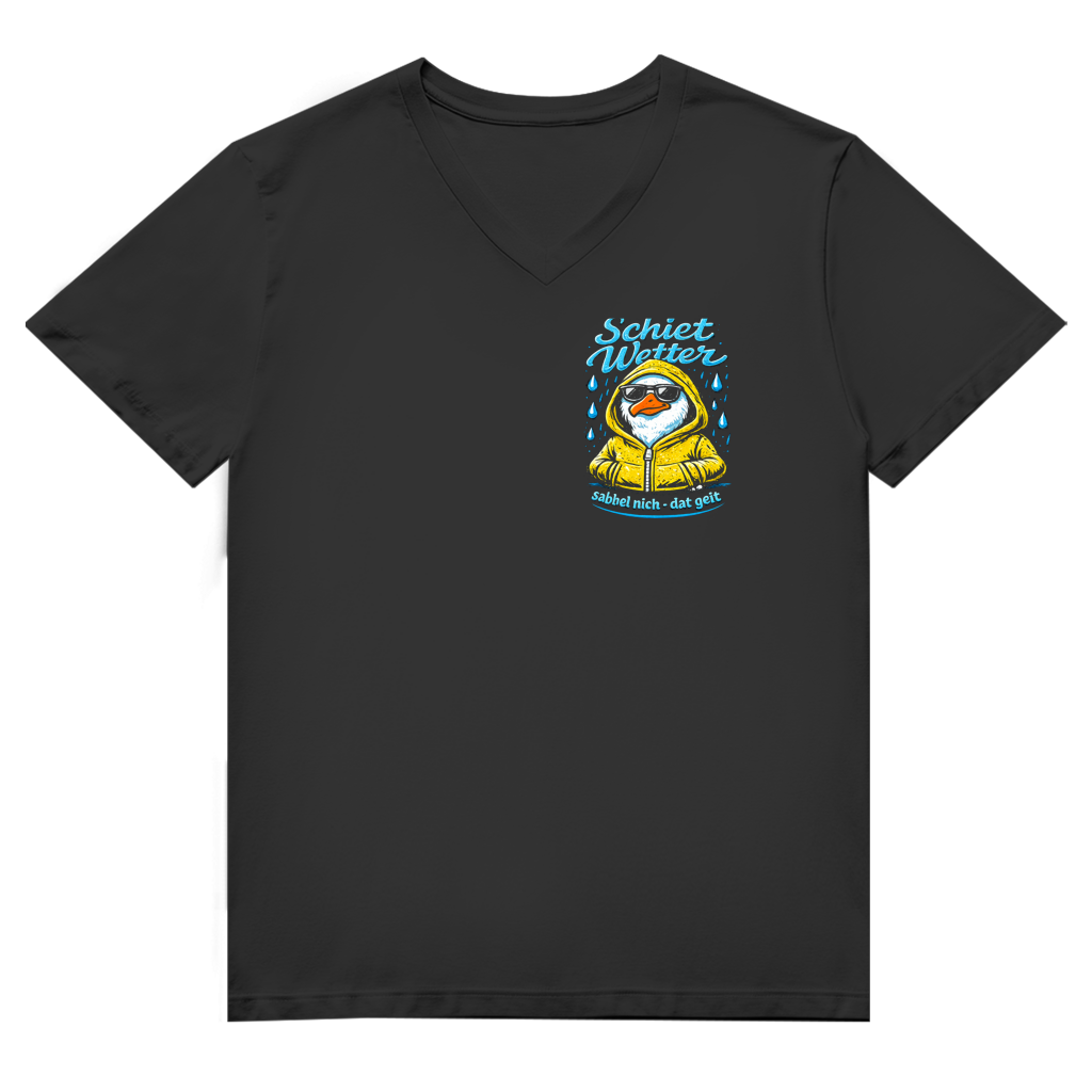 T-Shirt Herren V-Neck "Schietwetter" #528