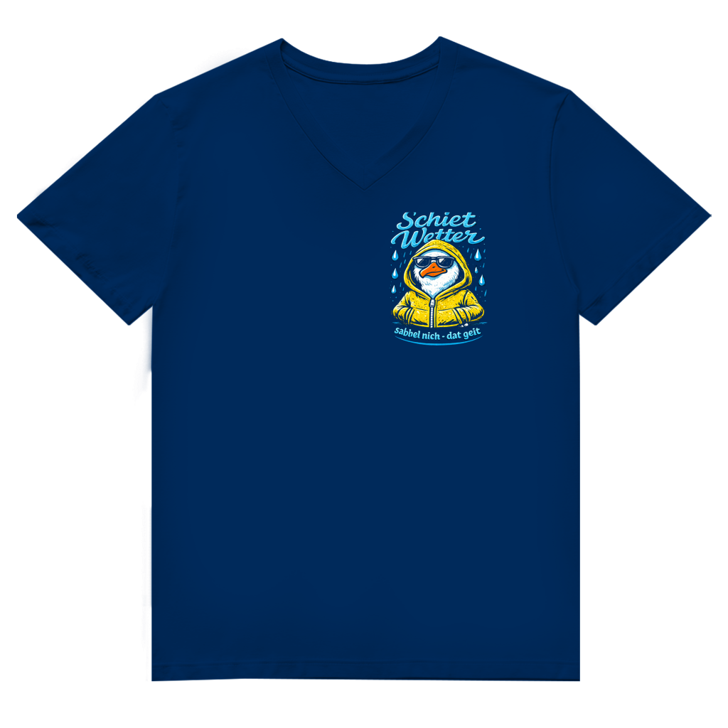 T-Shirt Herren V-Neck "Schietwetter" #528