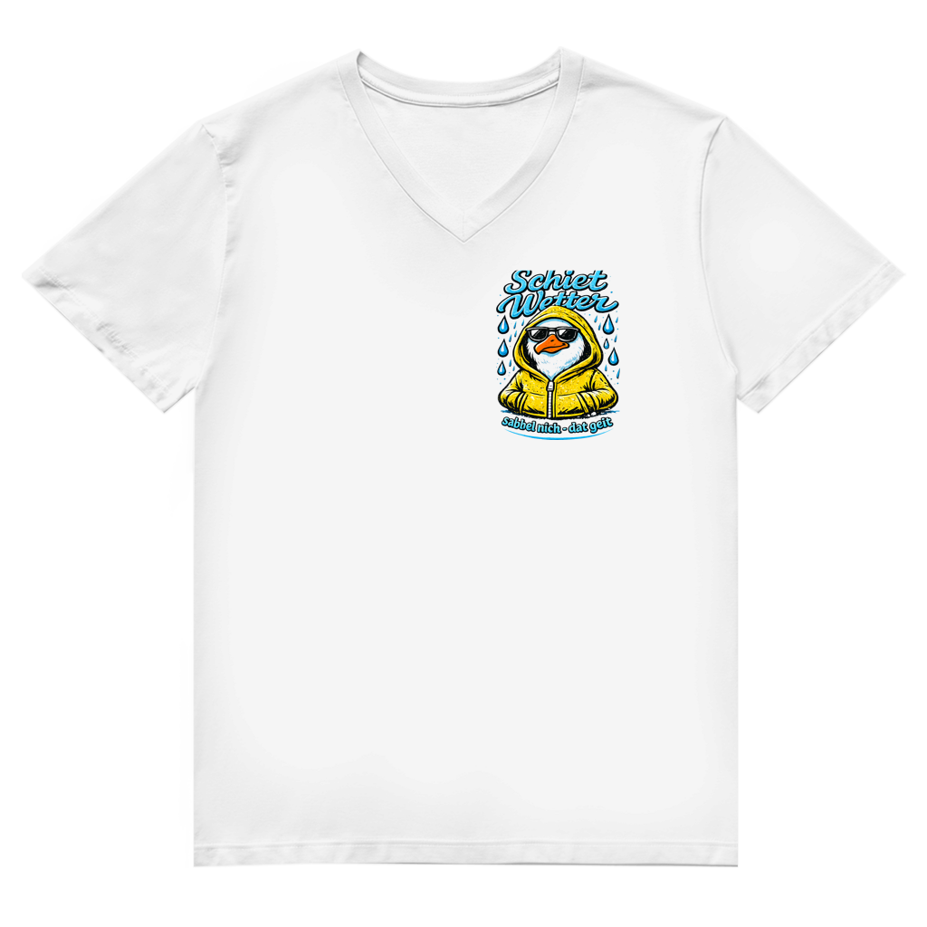 T-Shirt Herren V-Neck "Schietwetter" #528