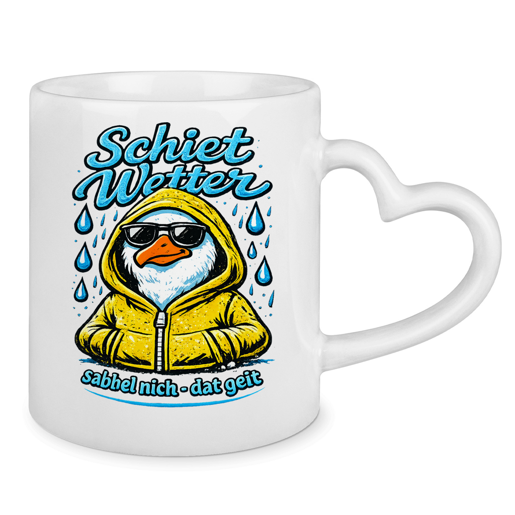 Keramik-Tasse mit Herzhenkel  Schietwetter #528