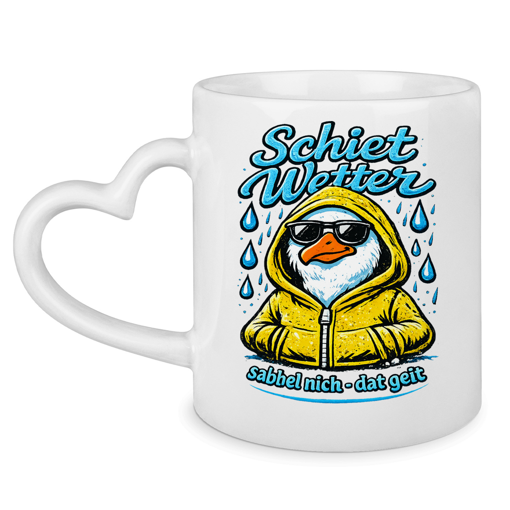 Keramik-Tasse mit Herzhenkel  Schietwetter #528