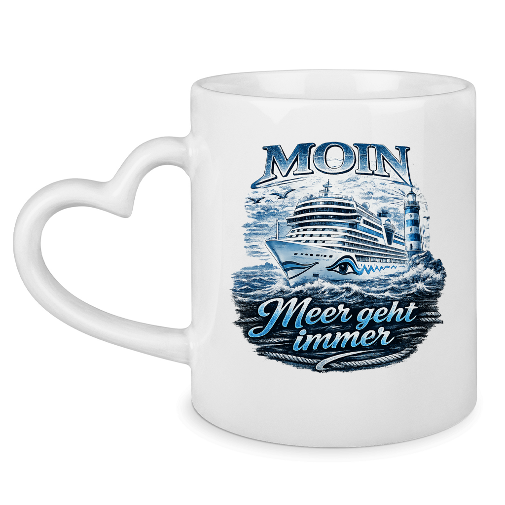 Keramik-Tasse mit Herzhenkel  Kreuzfahrt / Cruise #571