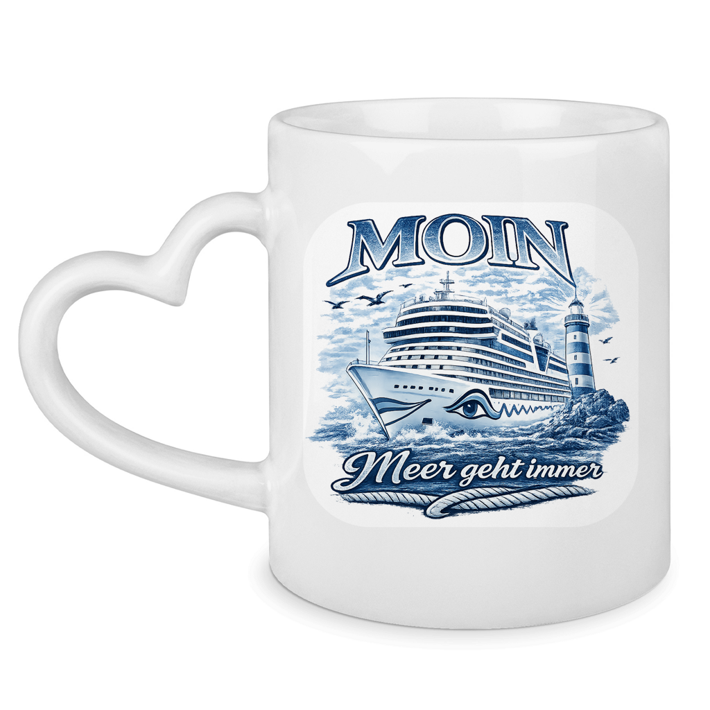 Keramik-Tasse mit Herzhenkel  Kreuzfahrt / Cruise #901