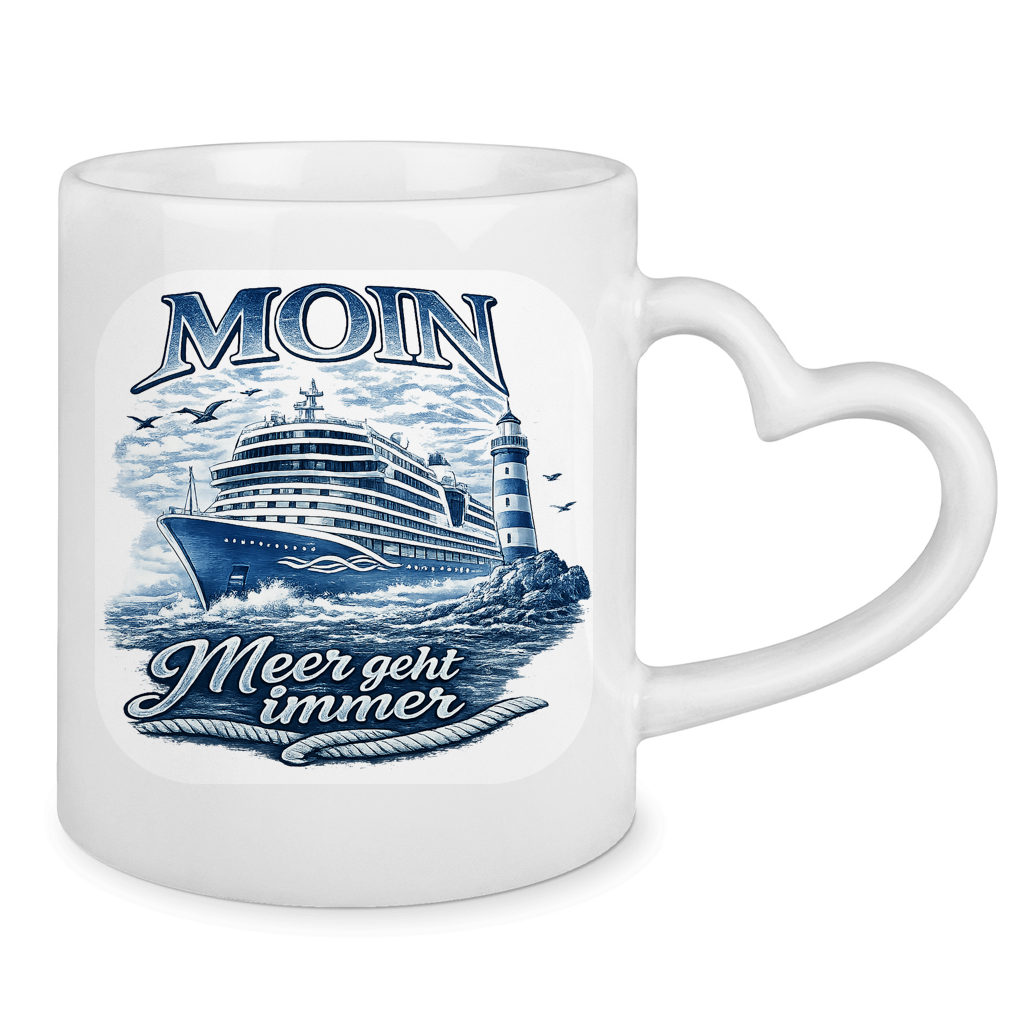 Keramik-Tasse mit Herzhenkel  Kreuzfahrt / Cruise #902