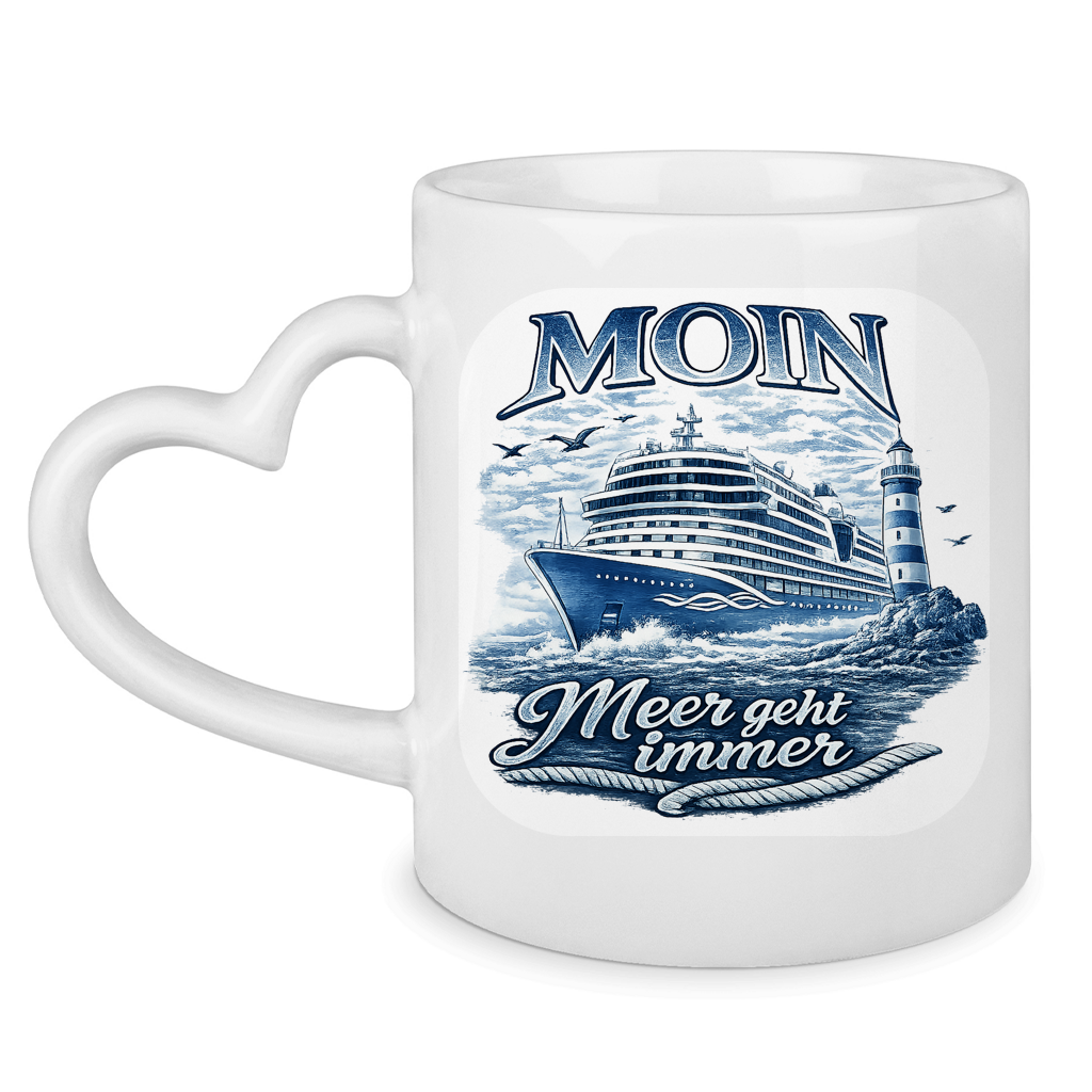 Keramik-Tasse mit Herzhenkel  Kreuzfahrt / Cruise #902