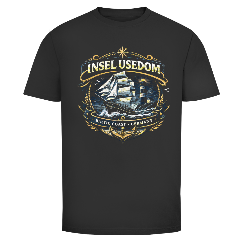 T-Shirt unisex Segelschiff #584 Insel Usedom - beidseitiger Druck