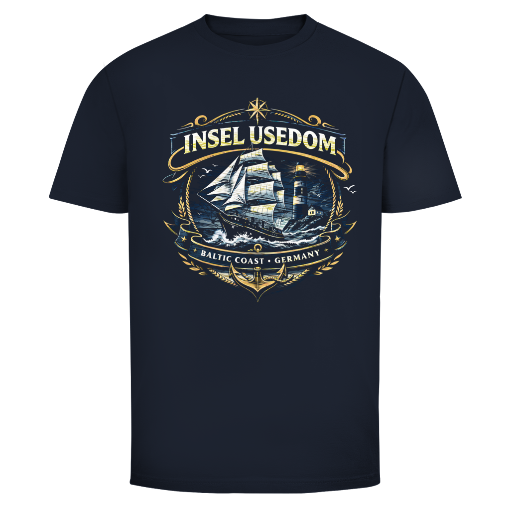 T-Shirt unisex Segelschiff #584 Insel Usedom - beidseitiger Druck