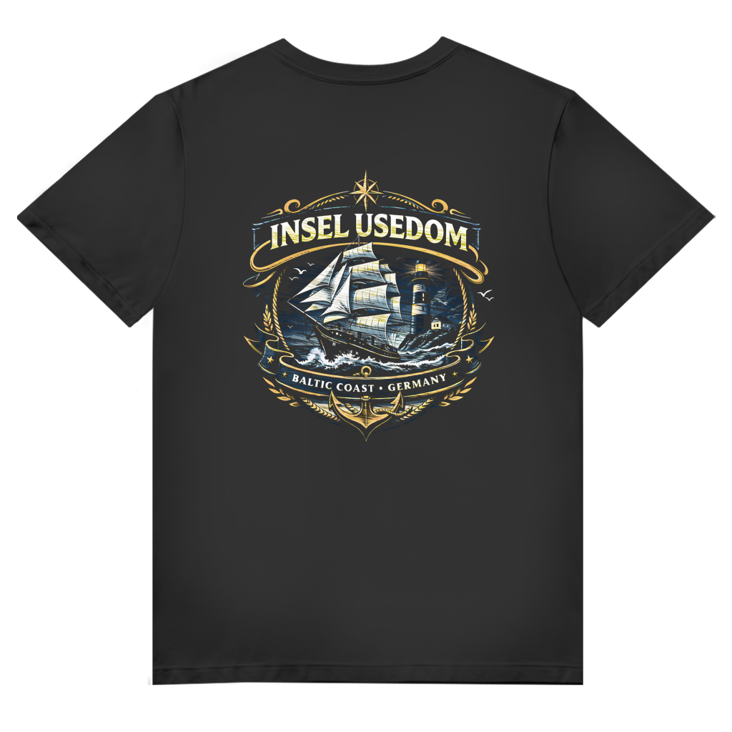 T-Shirt Herren V-Neck  Segelschiff #584 Insel Usedom