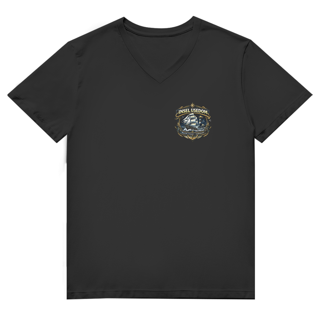 T-Shirt Herren V-Neck  Segelschiff #584 Insel Usedom