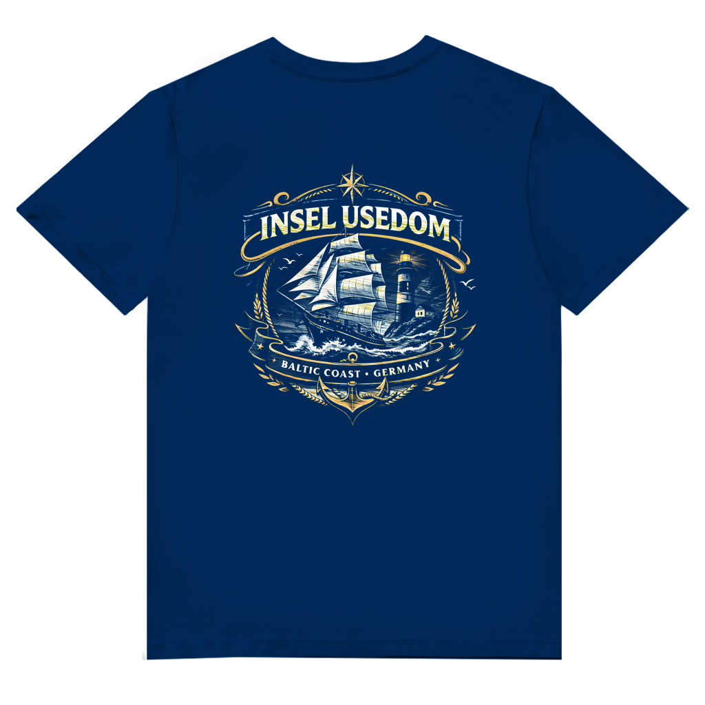 T-Shirt Herren V-Neck  Segelschiff #584 Insel Usedom