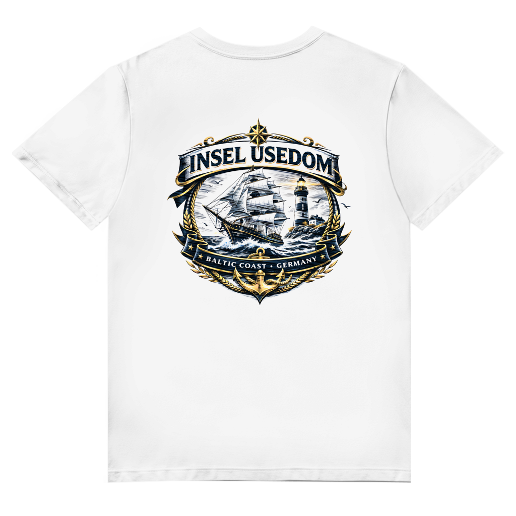 T-Shirt Herren V-Neck  Segelschiff #584 Insel Usedom