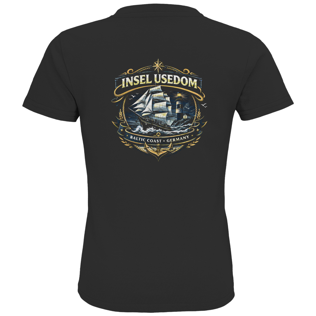 T-Shirt Kinder Segelschiff #584 Insel Usedom - beidseitiger Druck
