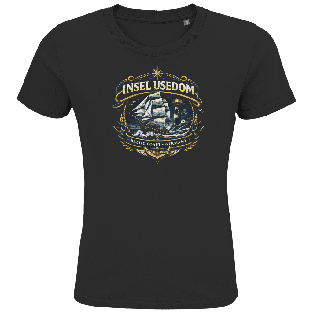 T-Shirt Kinder Segelschiff #584 Insel Usedom - beidseitiger Druck