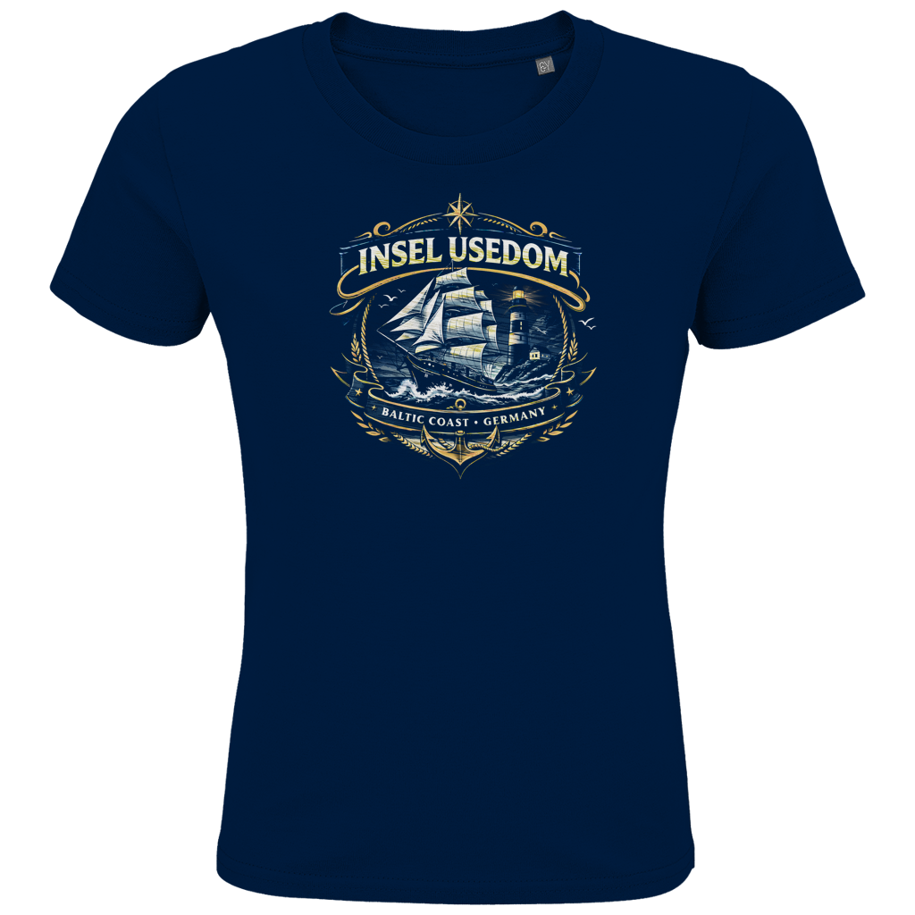 T-Shirt Kinder Segelschiff #584 Insel Usedom - beidseitiger Druck