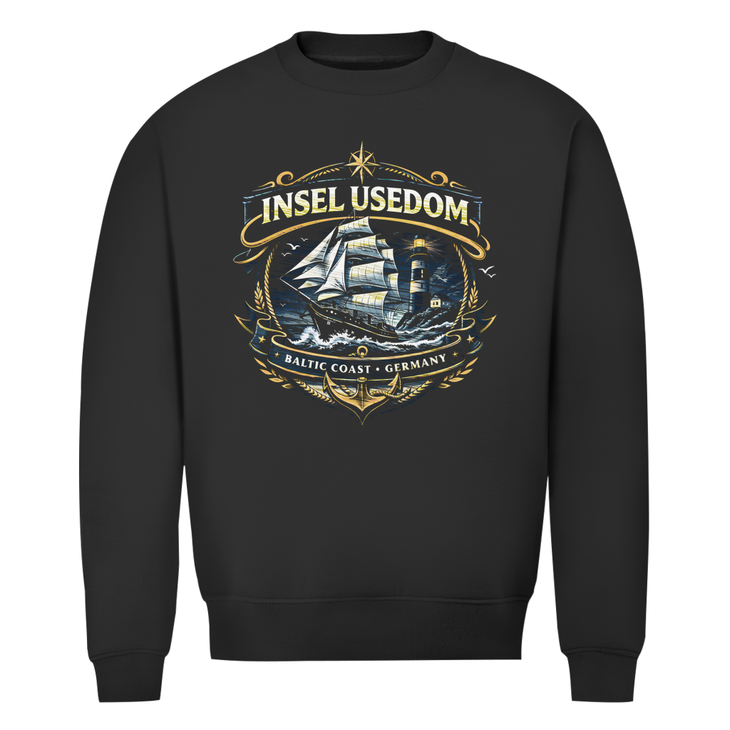 Sweatshirt Herren  Segelschiff #584 Insel Usedom - einseitiger Druck
