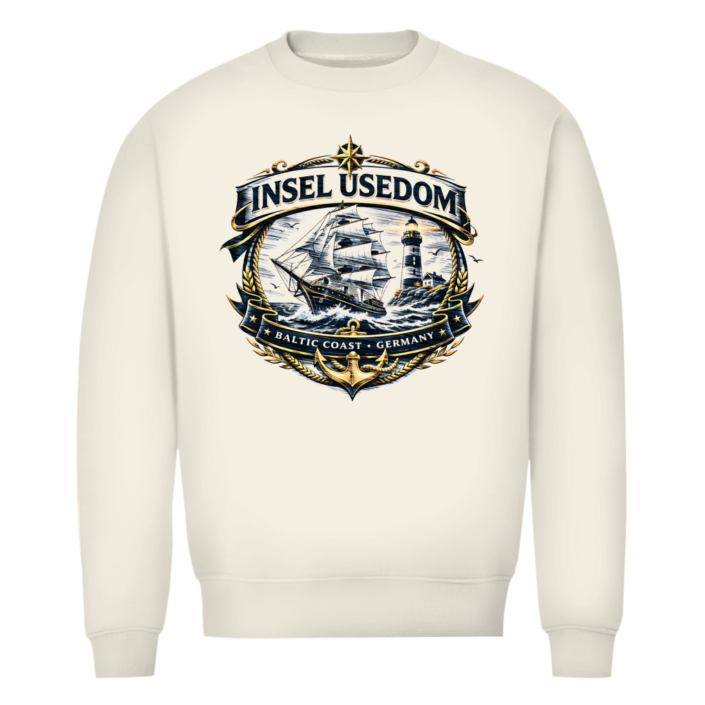 Sweatshirt Herren  Segelschiff #584 Insel Usedom - einseitiger Druck