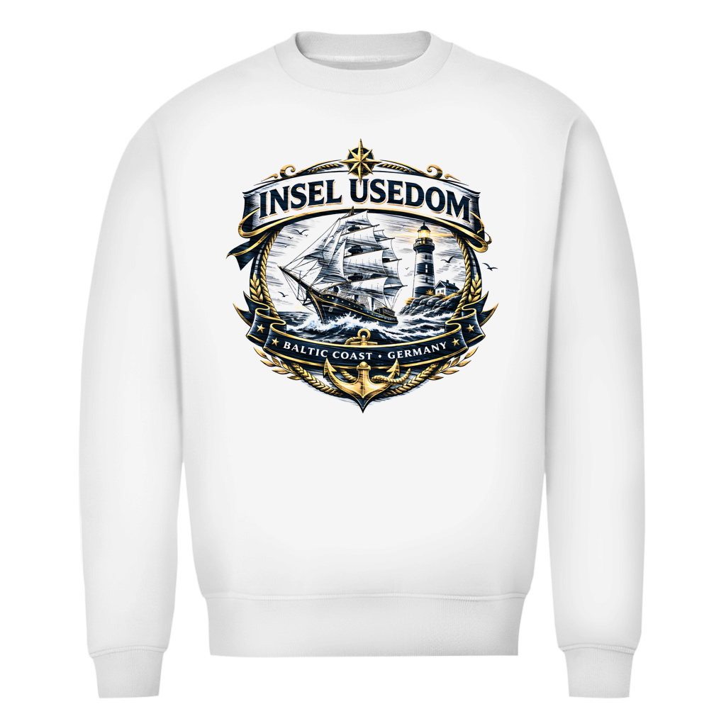 Sweatshirt Herren  Segelschiff #584 Insel Usedom - einseitiger Druck