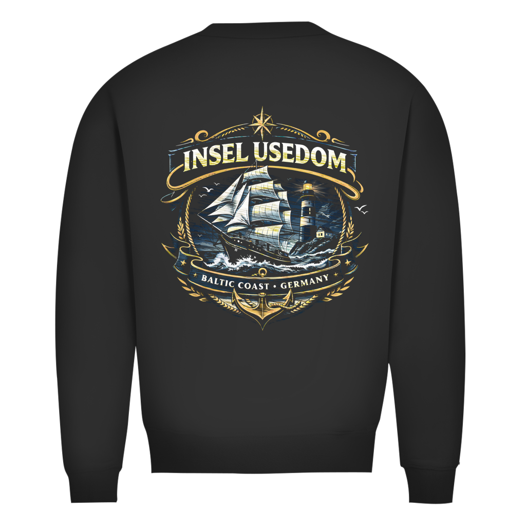 Sweatshirt Herren Segelschiff #584 Insel Usedom - beidseitiger Druck