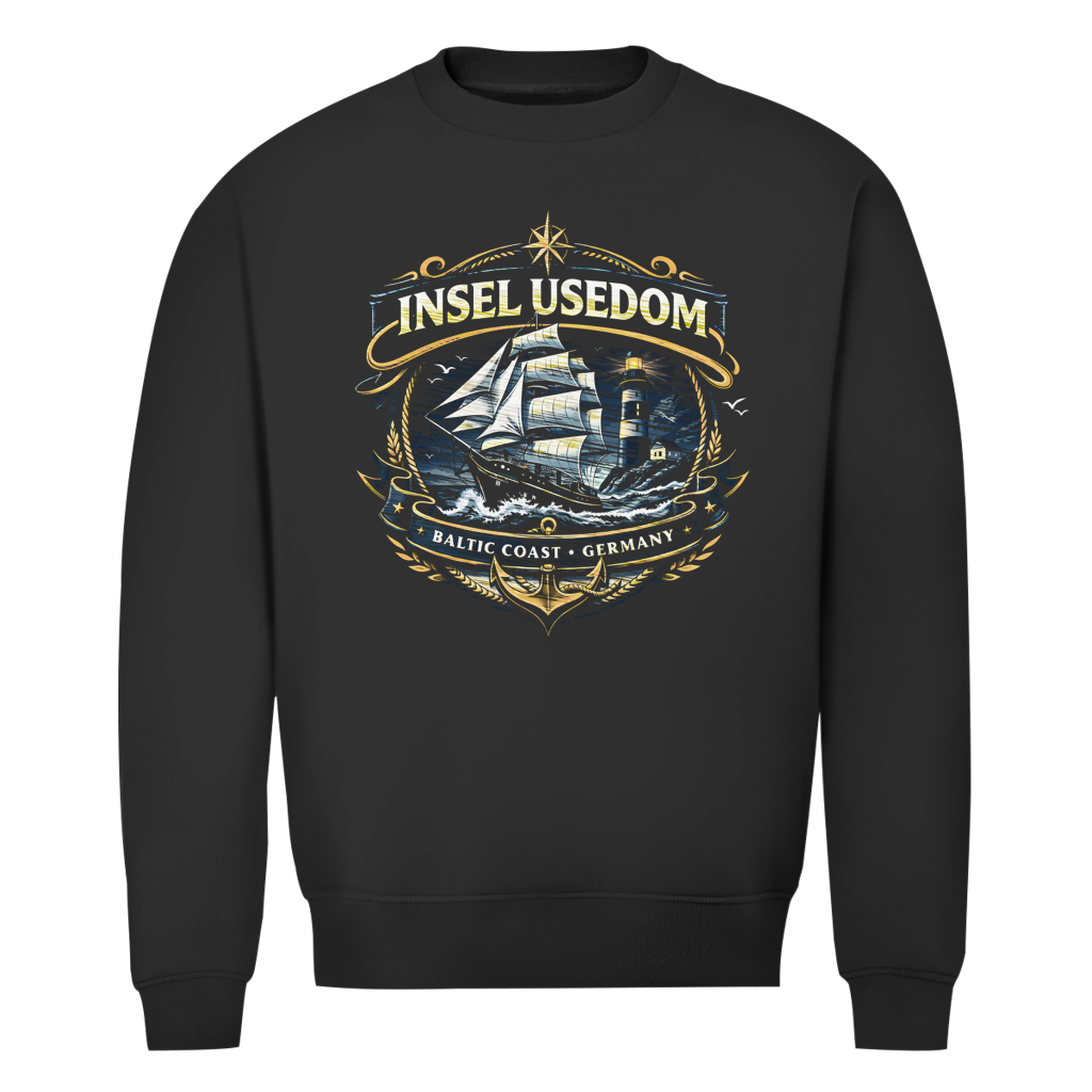Sweatshirt Herren Segelschiff #584 Insel Usedom - beidseitiger Druck