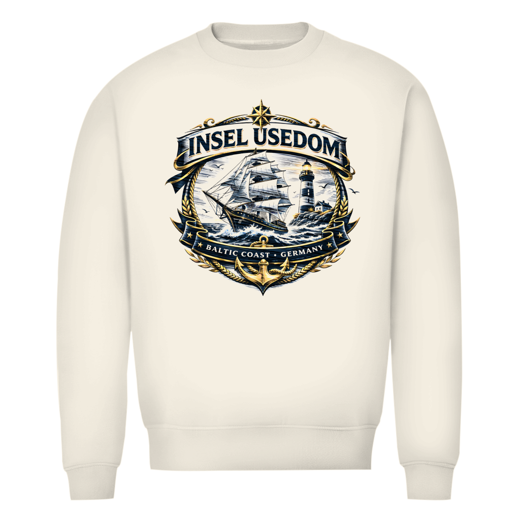Sweatshirt Herren Segelschiff #584 Insel Usedom - beidseitiger Druck