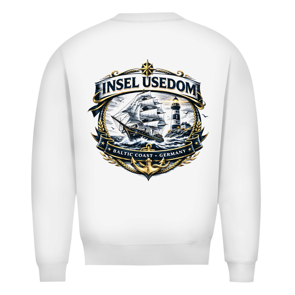 Sweatshirt Herren Segelschiff #584 Insel Usedom - beidseitiger Druck