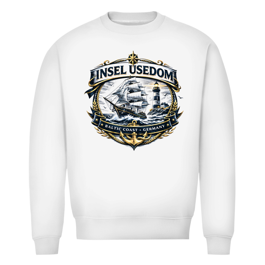 Sweatshirt Herren Segelschiff #584 Insel Usedom - beidseitiger Druck