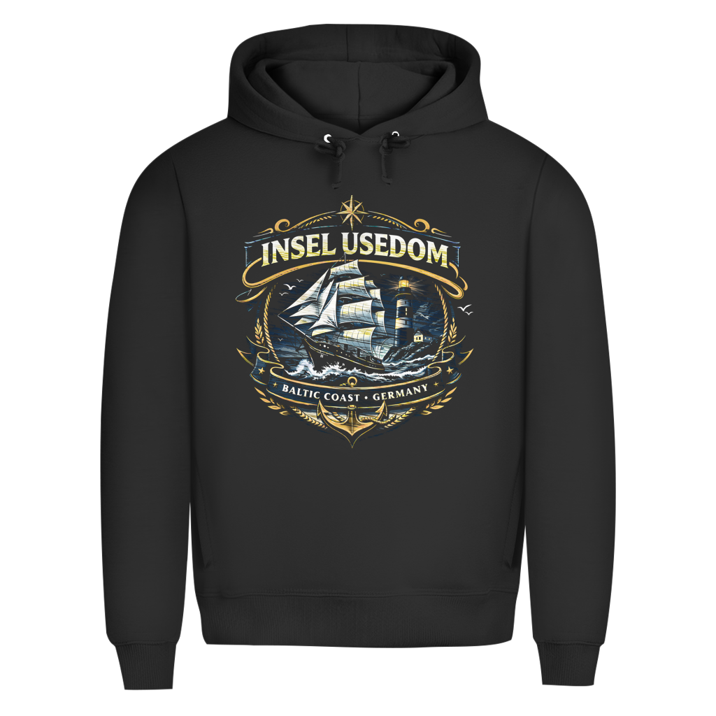 Hoodie Herren  Segelschiff #584 Insel Usedom - einseitiger Druck