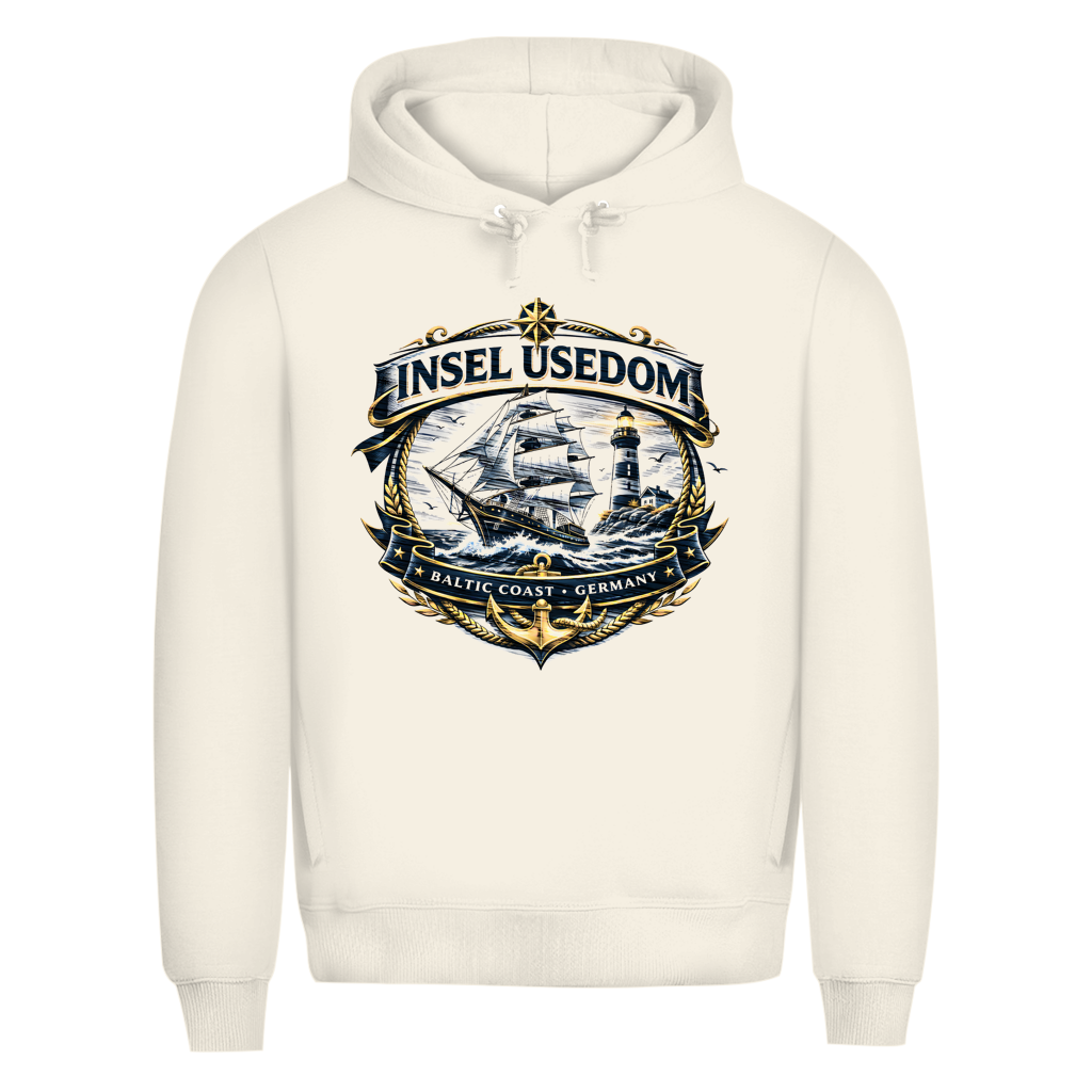 Hoodie Herren  Segelschiff #584 Insel Usedom - einseitiger Druck