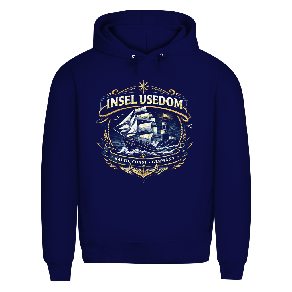 Hoodie Herren  Segelschiff #584 Insel Usedom - einseitiger Druck