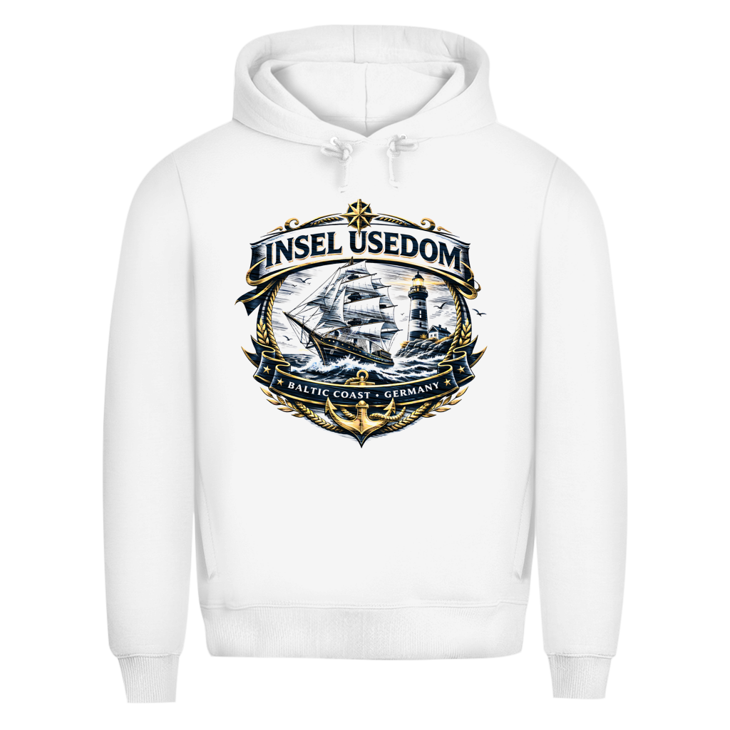 Hoodie Herren  Segelschiff #584 Insel Usedom - einseitiger Druck