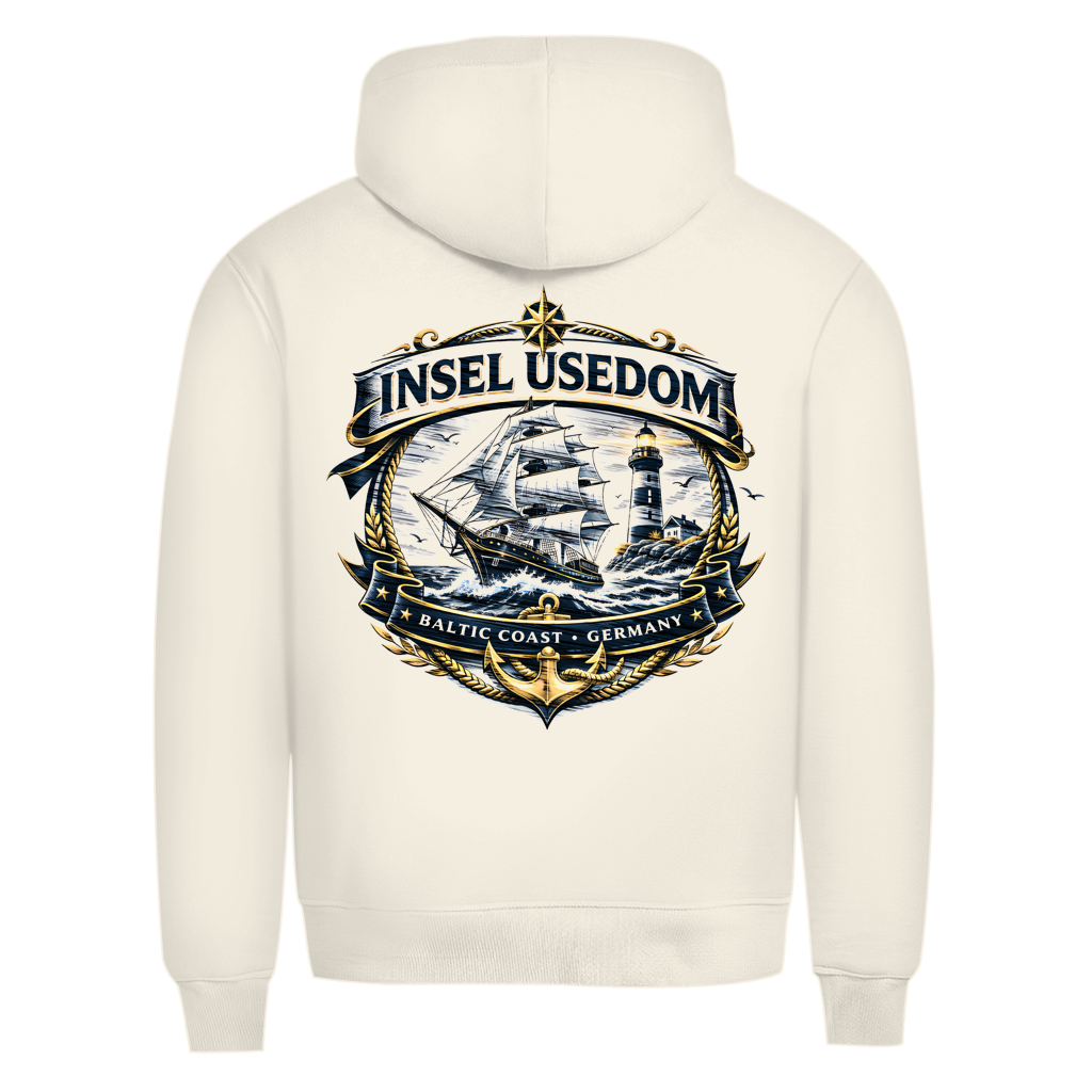 Hoodie Herren Segelschiff #584 Insel Usedom - beidseitiger Druck