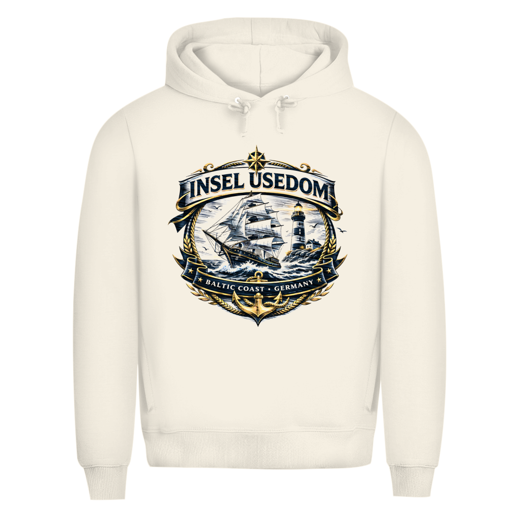 Hoodie Herren Segelschiff #584 Insel Usedom - beidseitiger Druck