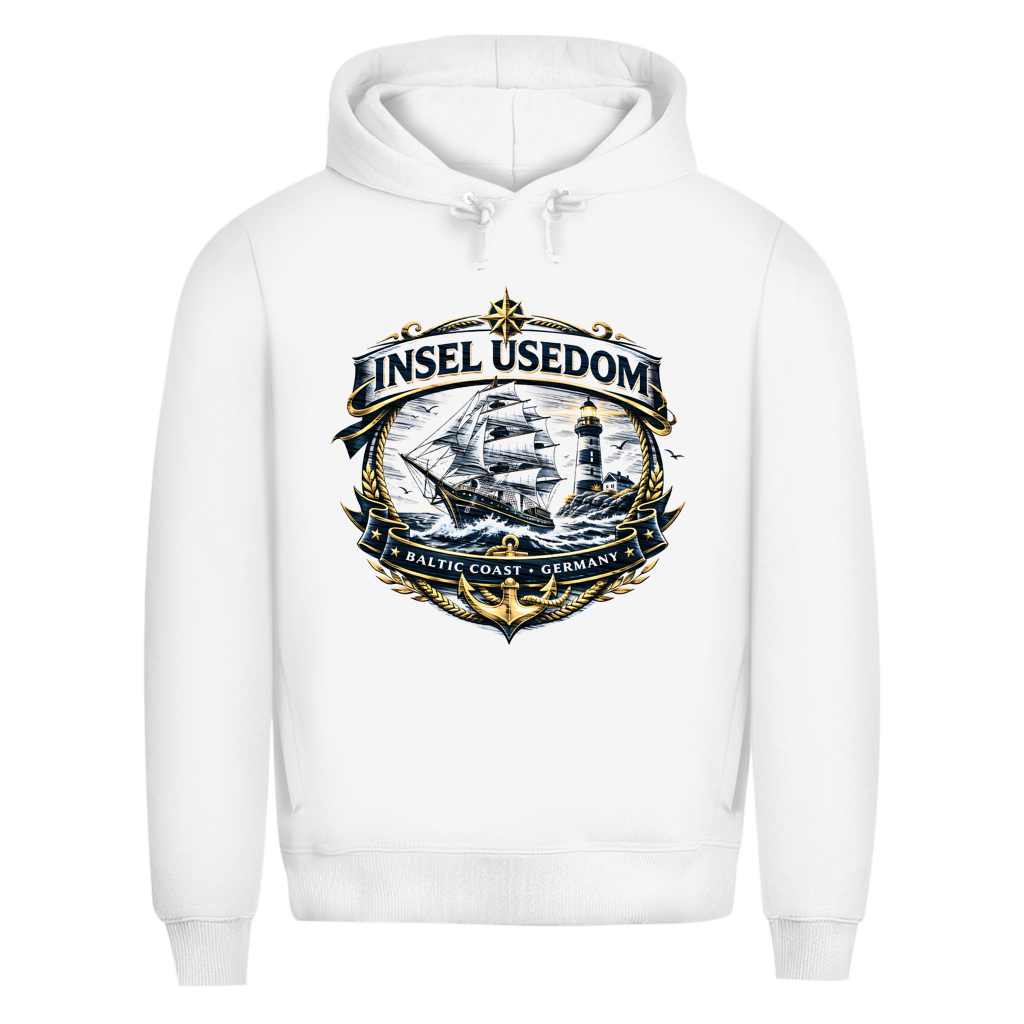 Hoodie Herren Segelschiff #584 Insel Usedom - beidseitiger Druck
