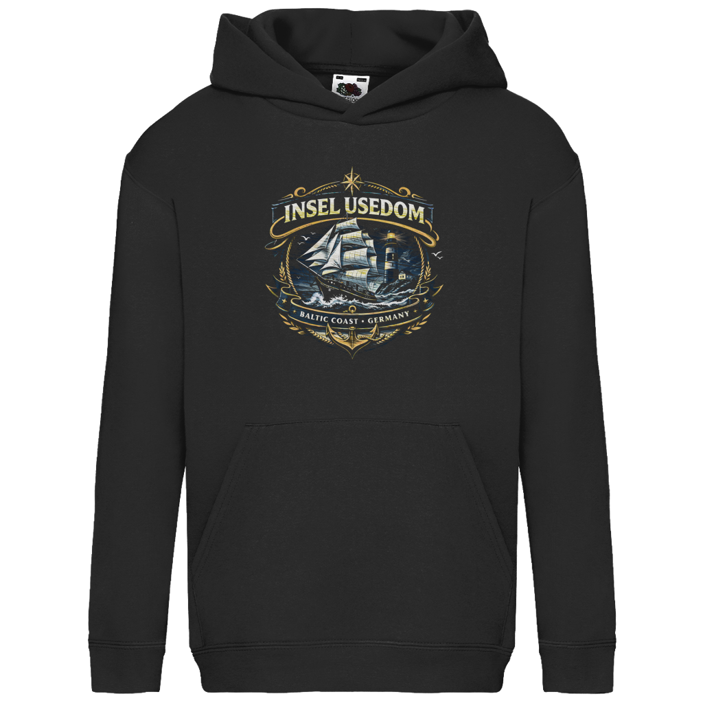 Hoodie Kinder Segelschiff #584 Insel Usedom - einseitiger Druck