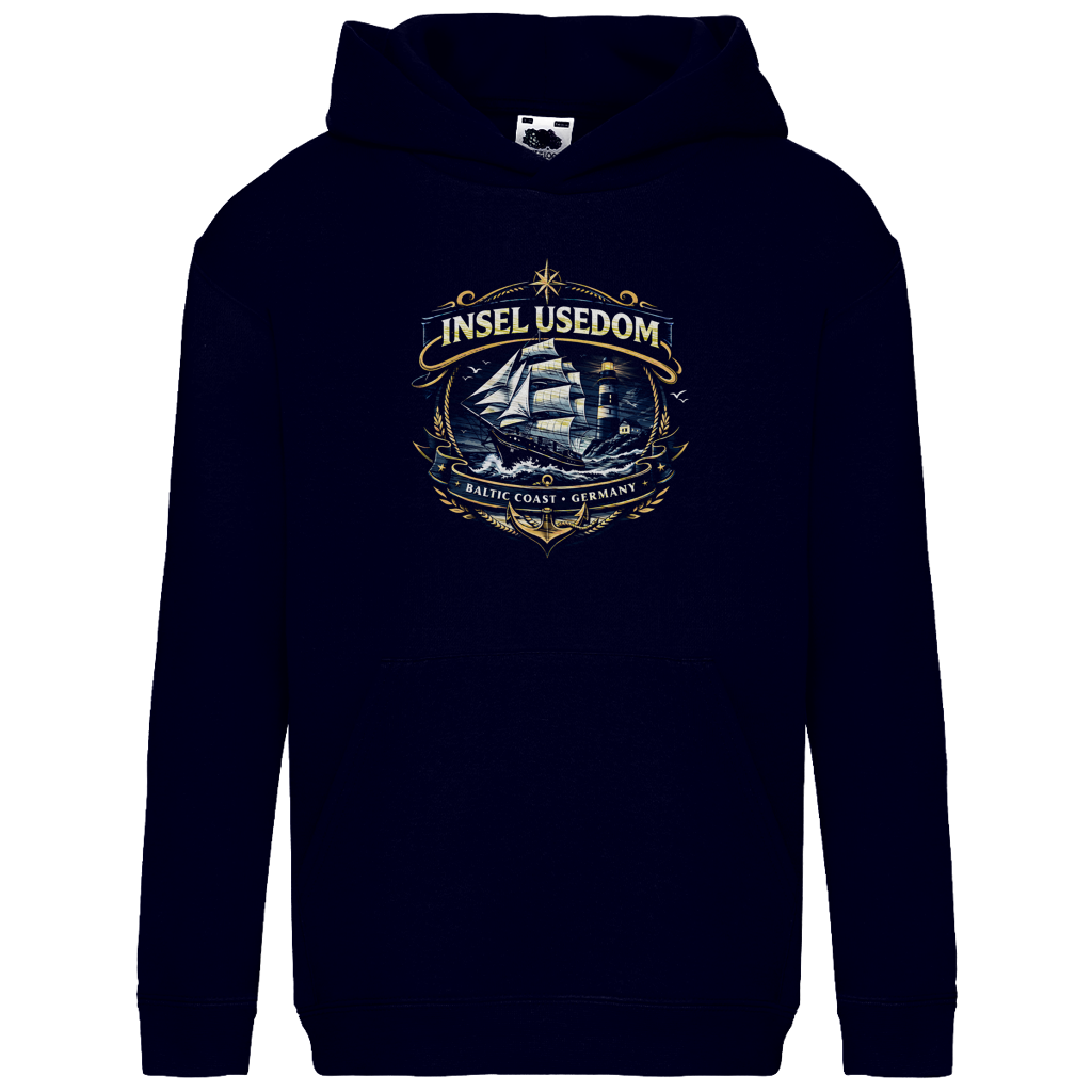 Hoodie Kinder Segelschiff #584 Insel Usedom - einseitiger Druck