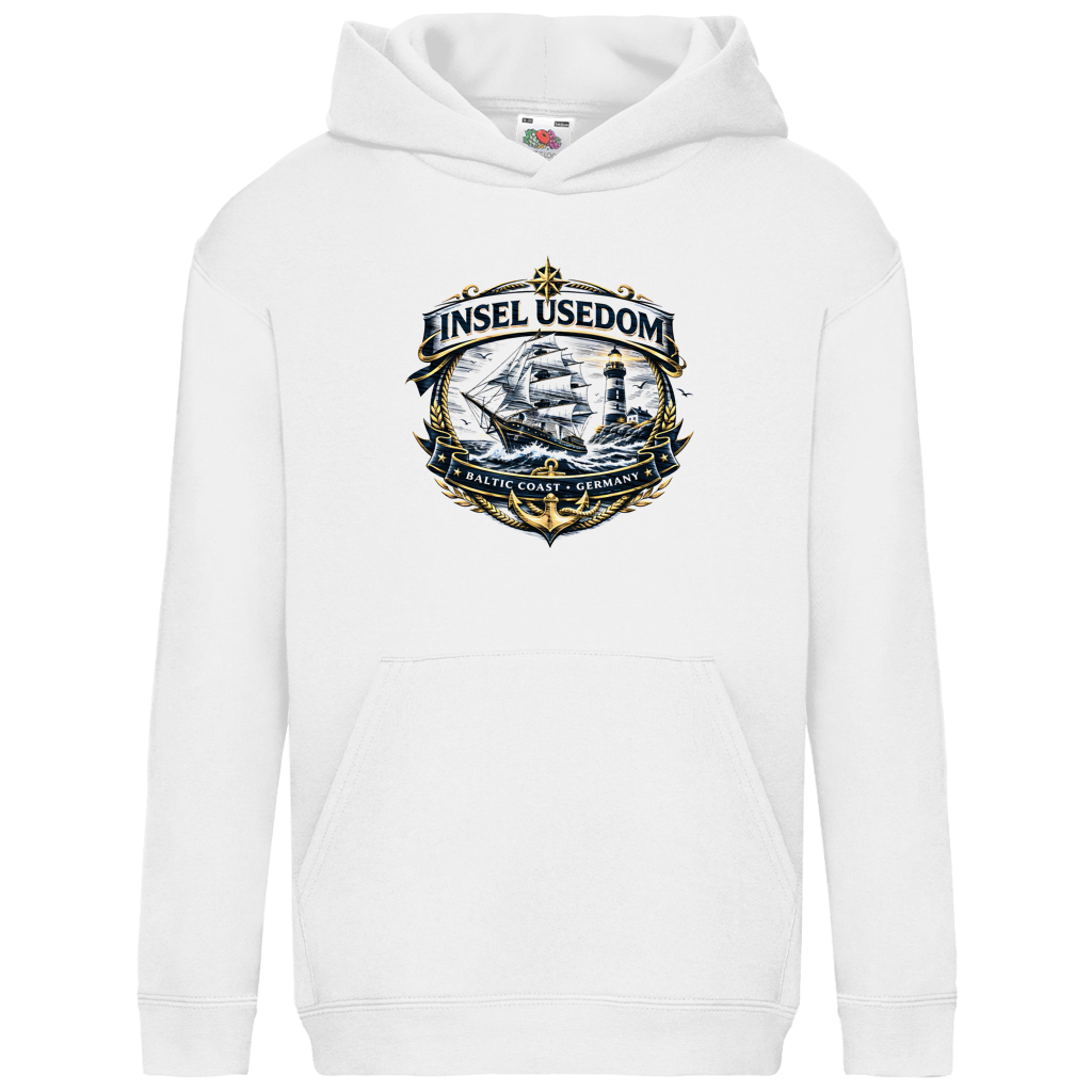 Hoodie Kinder Segelschiff #584 Insel Usedom - einseitiger Druck