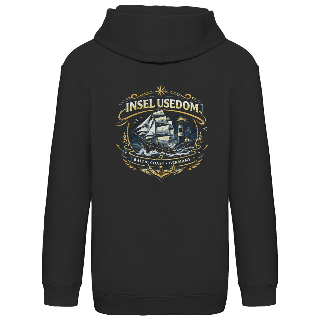 Hoodie Kinder Segelschiff #584 Insel Usedom - beidseitiger Druck
