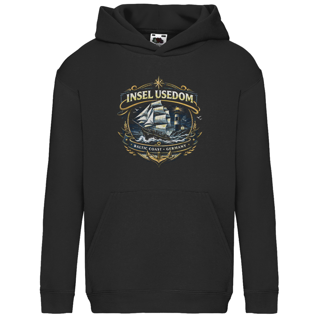 Hoodie Kinder Segelschiff #584 Insel Usedom - beidseitiger Druck