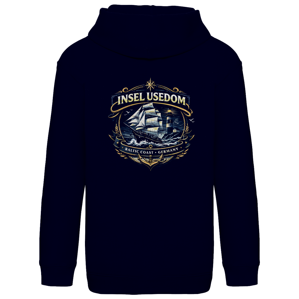 Hoodie Kinder Segelschiff #584 Insel Usedom - beidseitiger Druck